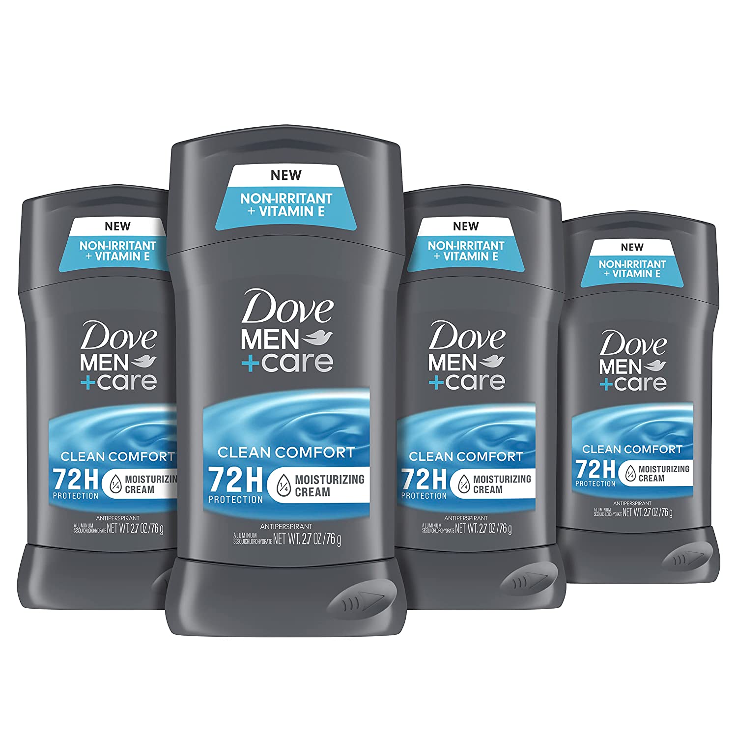 230816080107078_1 Dove Men+Care Antiperspirant Deodorant Stick Clean Comfort 4 Count 72-Hour Sweat & Odor Protection Antiperspirant for Men With 1/4 Moisturizing Cream 2.7 oz - Image 1
